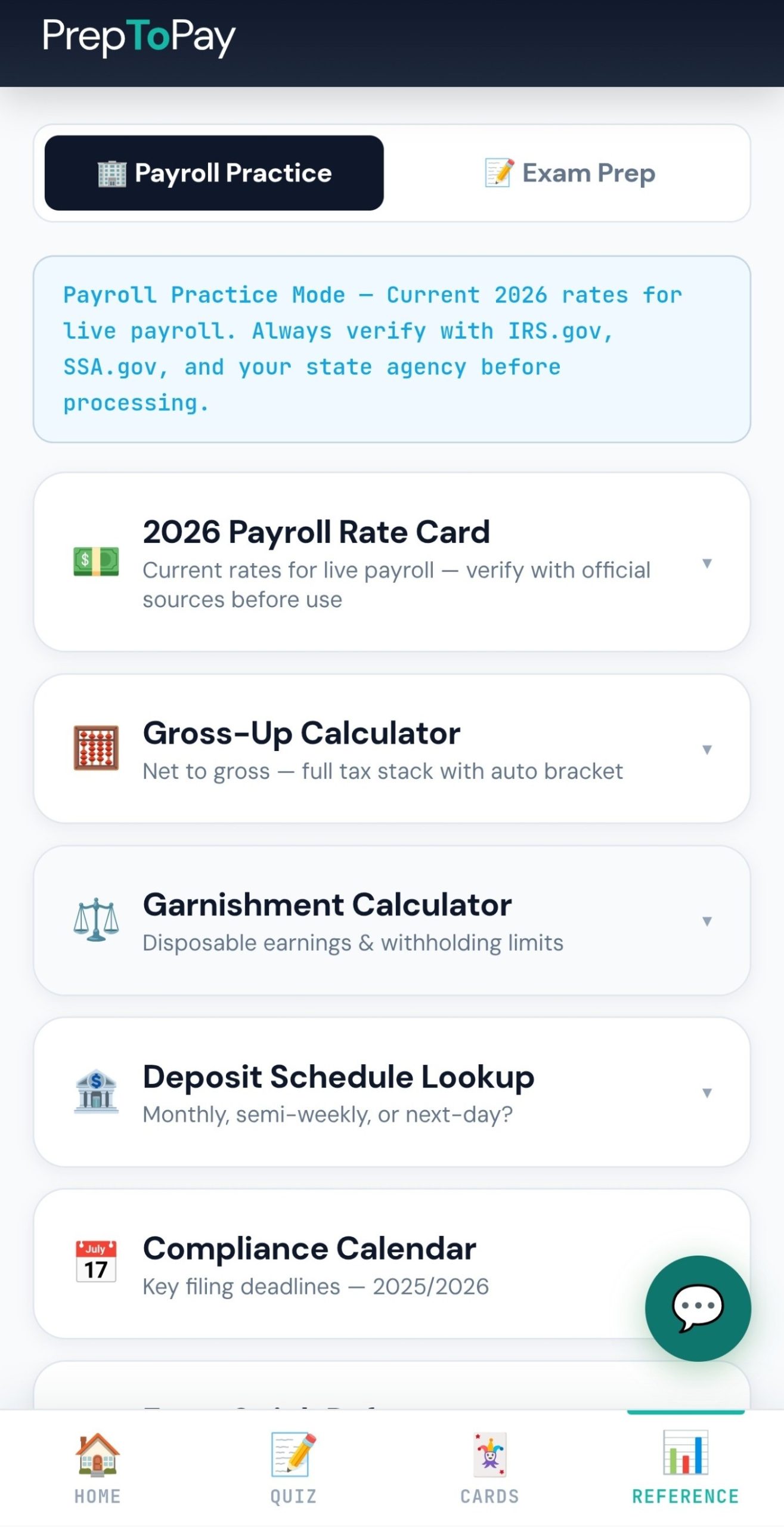 Rate card and reference tools