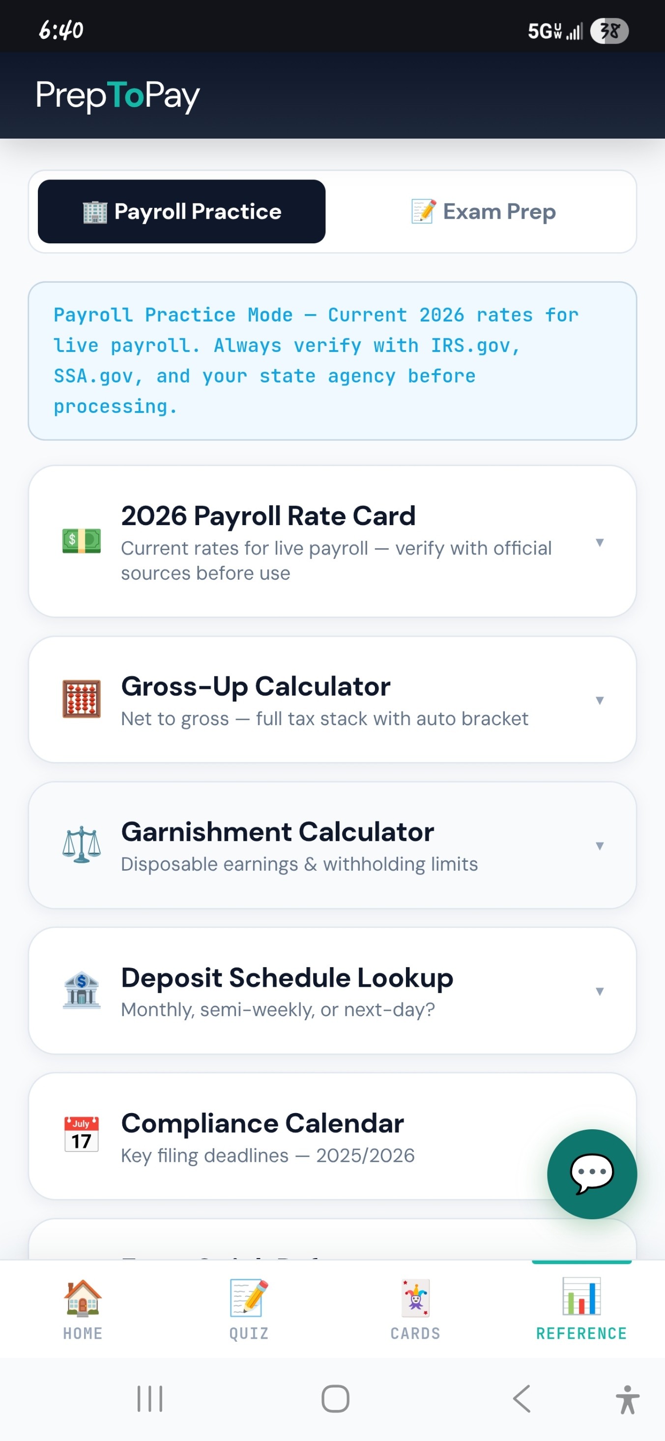 PrepToPay Rate Card