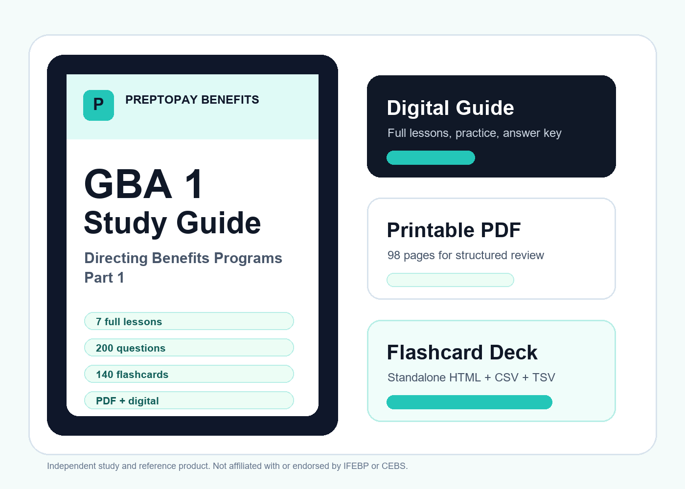 PrepToPay Benefits GBA 1 Study Guide product preview
